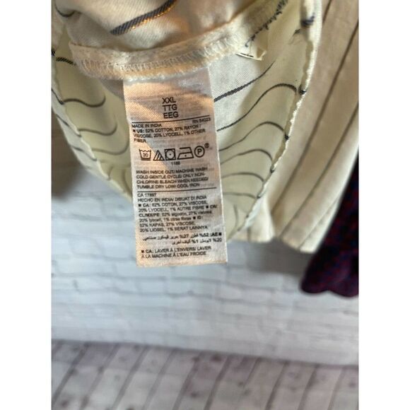 OLD NAVY set of 3 cream red blue check striped top tunic shirt long sleeve XXL - Picture 5 of 10